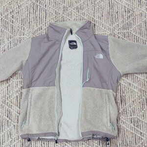 Retro North Face Denali Fleece Gray/Mint Green Full Zip Jacket, Size M